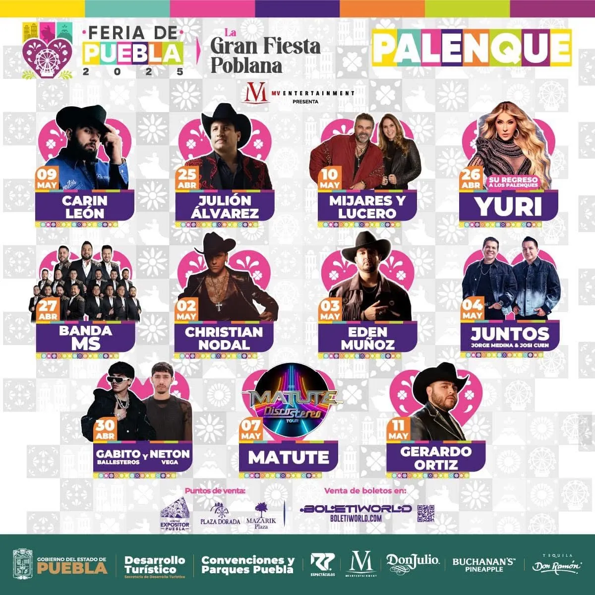 Los artistas del Palenque tienen otro costo a parte / FB: @LaFeriaDePuebla