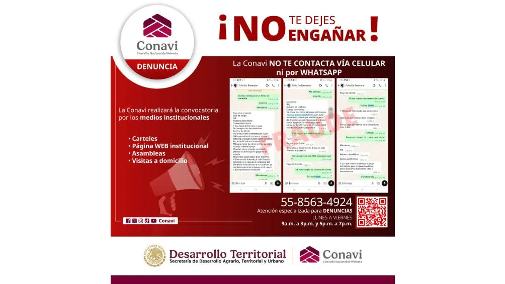 NO TE DEJES ENGAÑAR. El Programa de Vivienda Para El Bienestar es directo, sin intermediarios. /@Conavi_mx