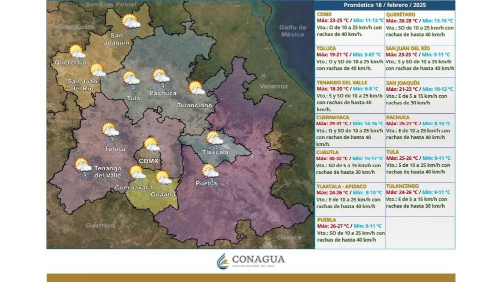 Por otro lado, varios estados de México experimentarán temperaturas superiores a 30 grados Celsius. / CONAGUA
