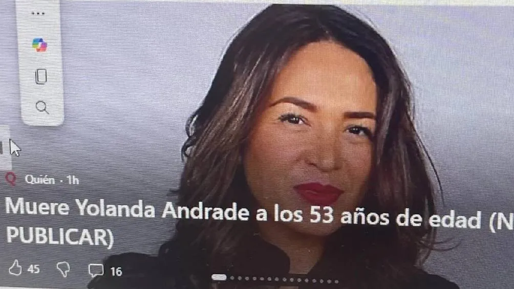 Una revista estadounidense publicó una nota sobre la supuesta muerte de Yolanda Andrade a los 53 años. / RS