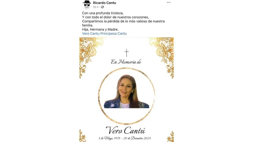 La noticia se dio a conocer en redes sociales por parte de sus familiares. | RS