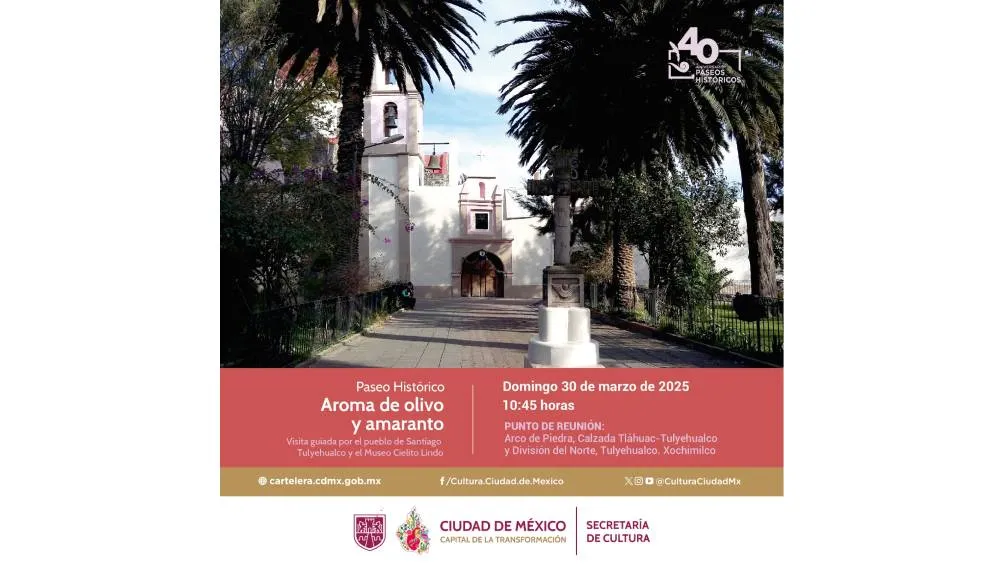 El segundo recorrido, denominado &quot;Santiago Tulyehualco, aroma de olivo y amaranto&quot;, se realizará el 30 de marzo. / Jefatura de Gobierno