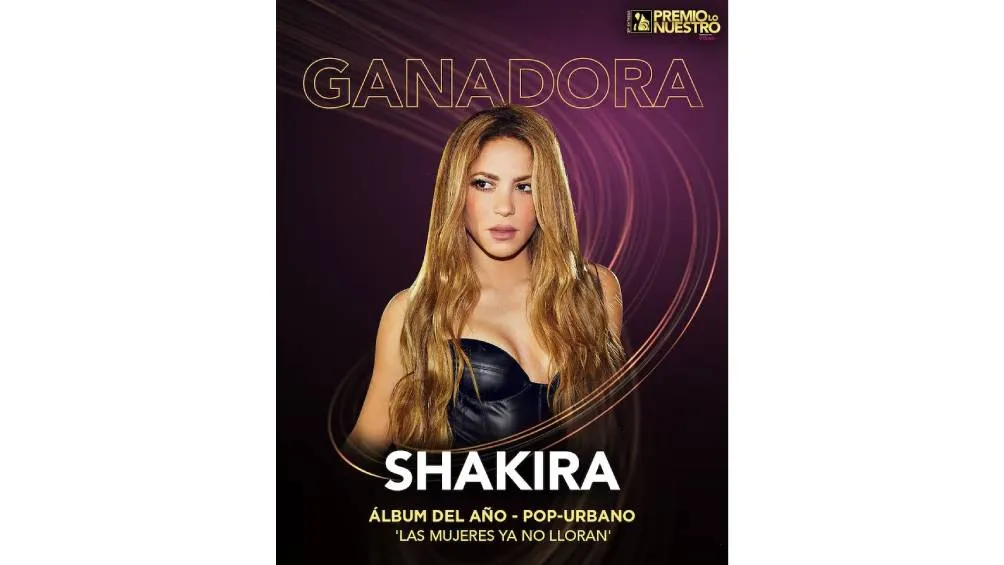 Shakira se galardona por el mejor álbum del año. / IG Premio Lo Nuestro