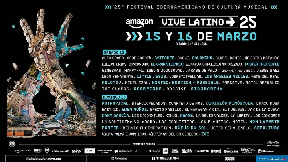 El 25 aniversario del festival contará con un cartel variado para diferentes generaciones. | Vive Latino
