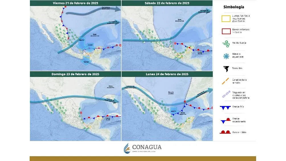 Se esperan chubascos en varios estados del norte y centro de México. / CONAGUA