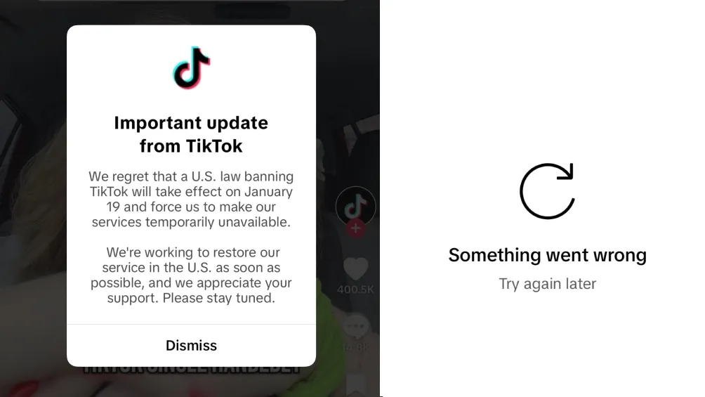 TikTok anunció hace unas horas que estaría cerrando temporalmente, el mensaje fue compartido a los usuarios estadounidenses
