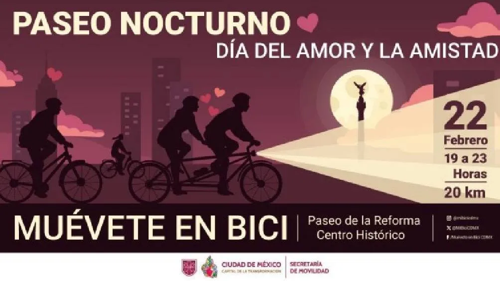 El paseo nocturno se llevará a cabo el 22 de febrero. | Semovi