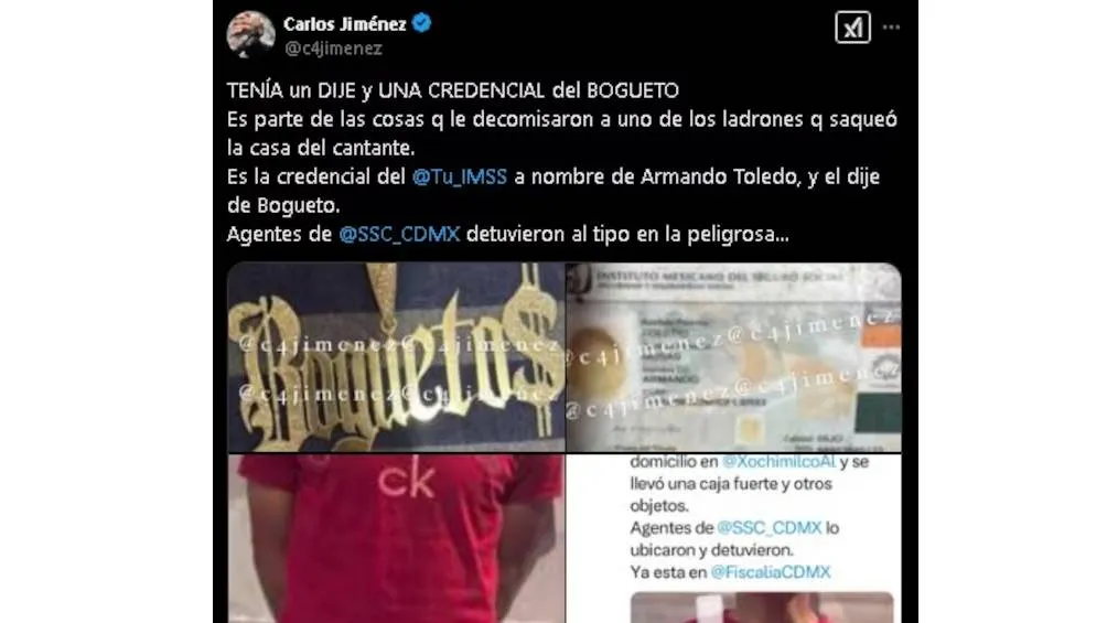 El cantante El Bogueto reveló que el asalto a su casa en Xochimilco, CDMX, fue realizado por alguien cercano a él. / Captura de pantalla