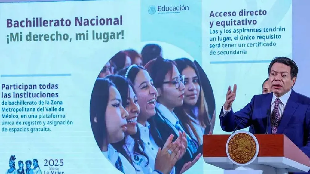 Mario Delgado, presentó la estrategia &quot;Bachillerato Nacional, mi derecho, mi lugar&quot;. / Gobierno de México