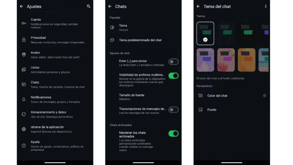 e pueden elegir entre 20 tonos de colores. / WhatsApp