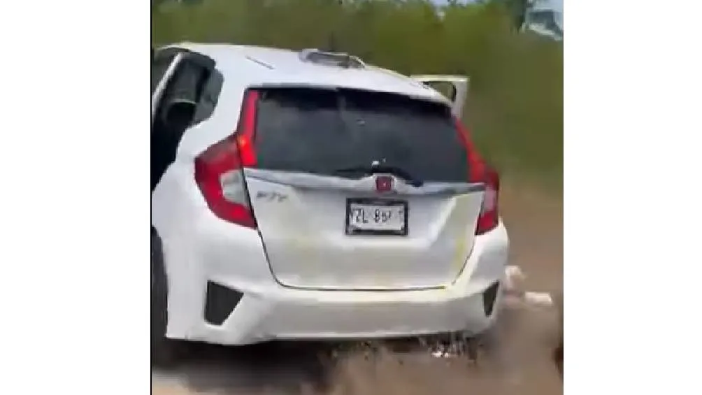 la mujer canadiense tirando huevos al carro de una familia. / Captura de pantalla