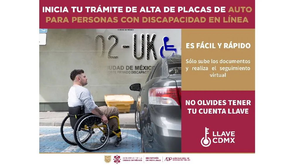 En la CDMX, las personas con discapacidad pueden obtener placas vehiculares que ofrecen beneficios. / X LaSEMOVI