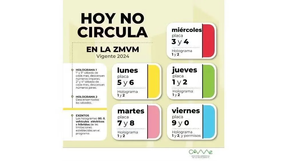 Recuerda respetar el programa &quot;Hoy No Circula&quot; para evitar multas. | CAME||