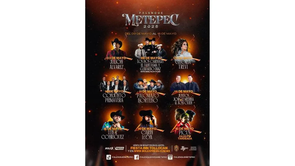 Los artistas programados para el evento son: Julión Álvarez, Gloria Trevi entre otros. / RS