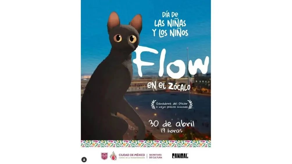 El miércoles 30 de abril a las 19:00 horas, se proyectará la película animada "Flow". / Gobierno de México