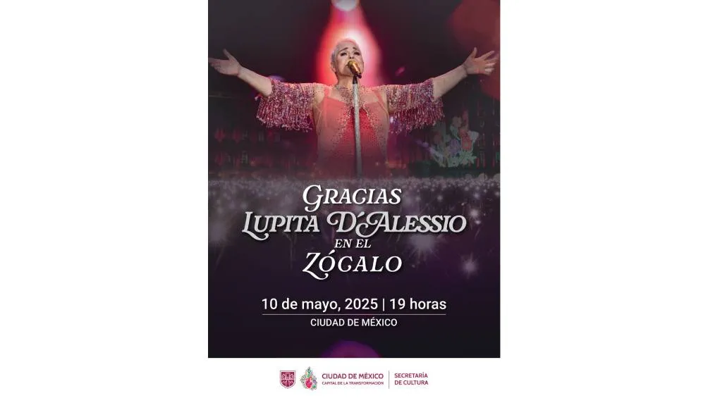 La cantante se presentará en la explanada del Zócalo capitalino el próximo sábado 10 de mayo. / Gobierno de México