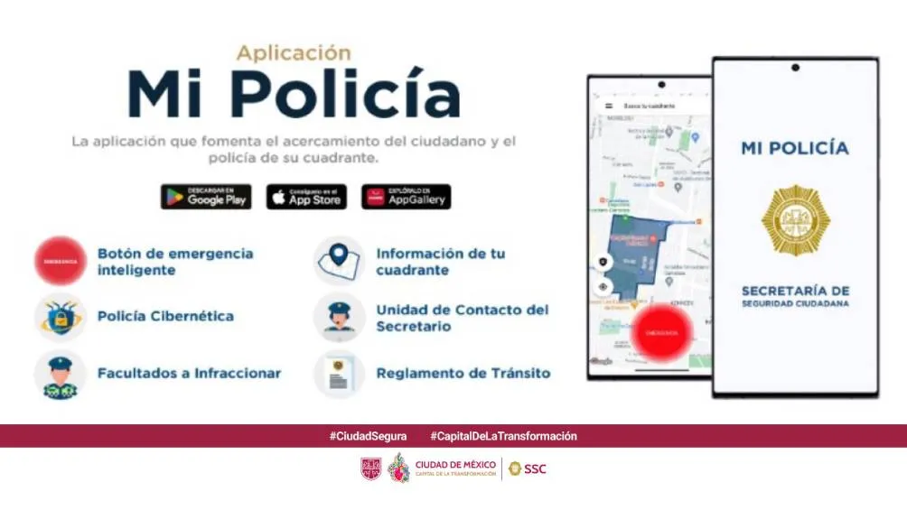 A través de la aplicación móvil &quot;Mi Policía&quot;, disponible para dispositivos iOS y Android. / SSC