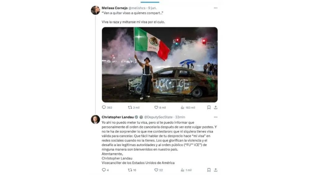 Melissa Cornejo eliminó su publicación polémica y restringió el acceso a su cuenta en X. / Captura de pantalla