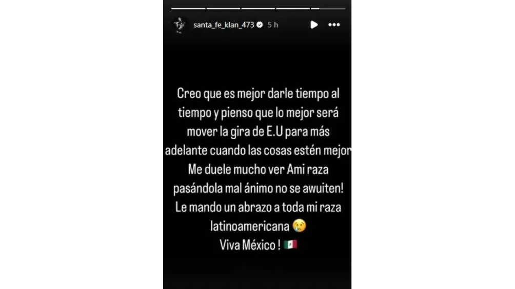 El tour de Santa Fe Klan es uno de sus proyectos internacionales más importantes. / Captura de pantalla