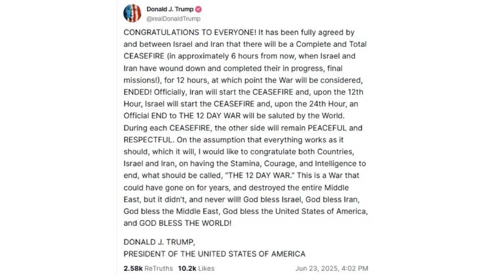 Desde Washington, la administración Trump se ha atribuido un rol clave en la mediación. / Captura de pantalla