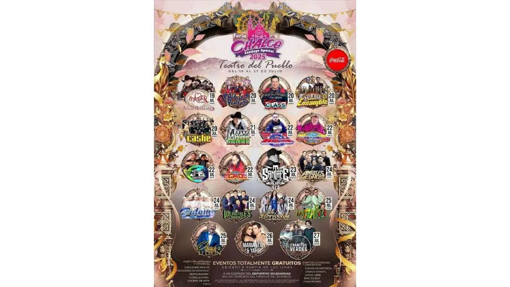 Las presentaciones musicales iniciarán diariamente a partir de las 12:00 horas.. / X