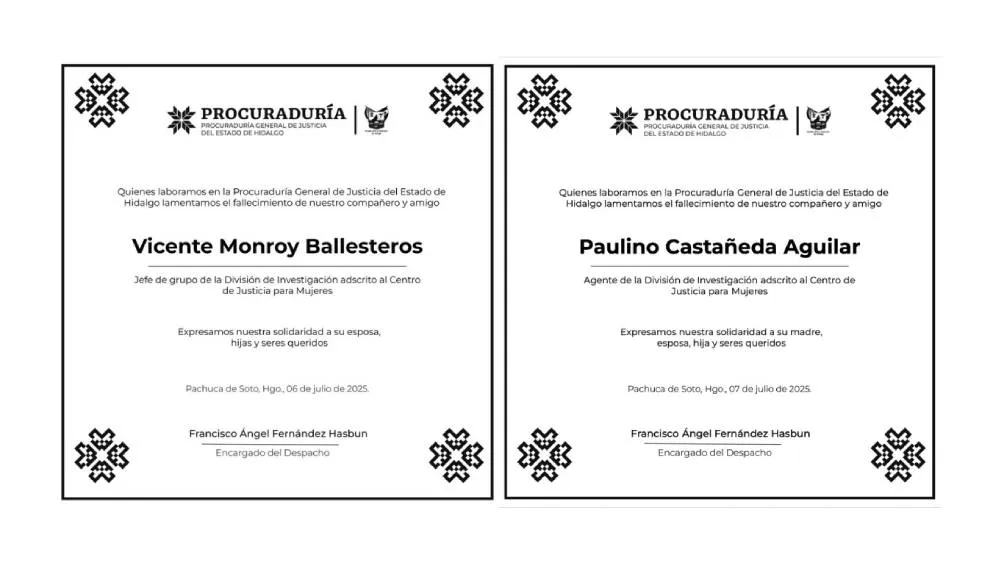 La PGJEH expresando sus condolencias a las familias / RS