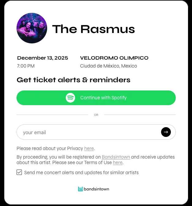 Te debes de inscribir para la solicitud de tus boletos / FB: @therasmusofficial