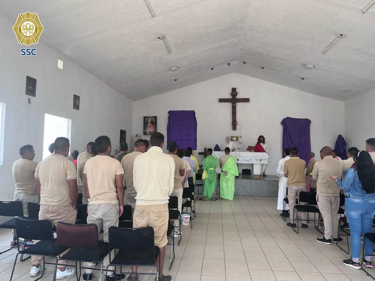 Los actos religiosos en los penales fueron supervisados por la Arquidiócesis / FB: @PoliciaCDMX