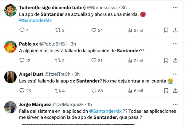 Los usuarios en redes se empezaron a quejar por las fallas / Redes Sociales