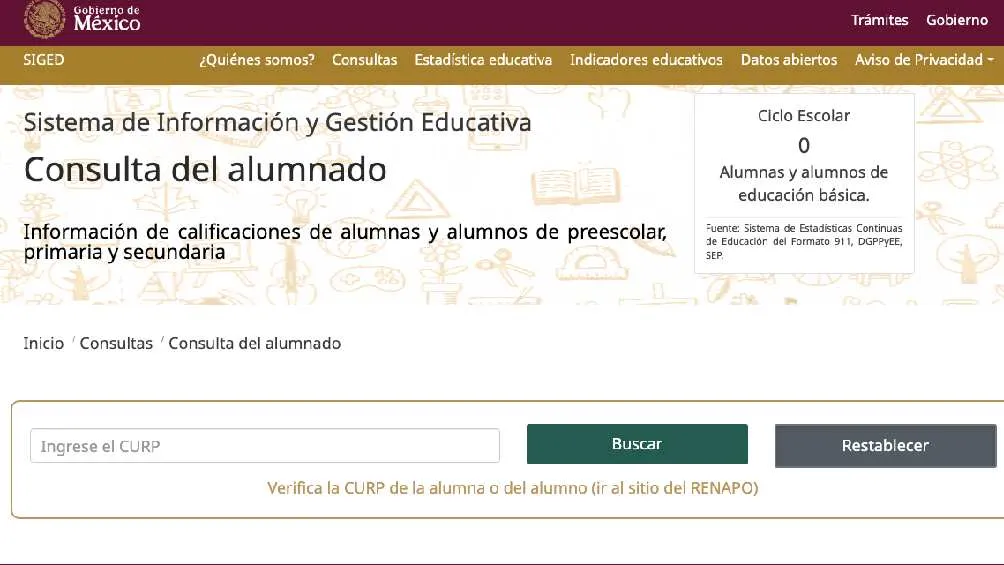 Sólo necesitas tener a la mano la CURP del estudiante/SEP