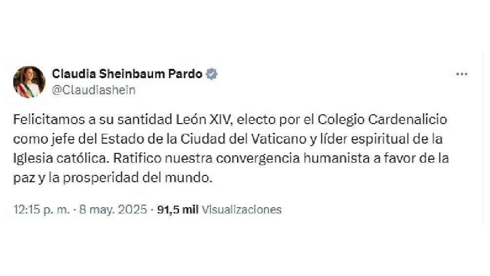 Este fue el mensaje de la presidenta de México/X