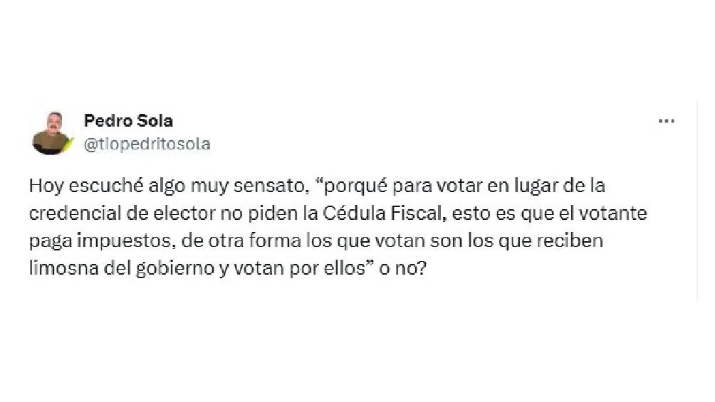 Esta fue la propuesta que Pedro Sola publicó en redes/X