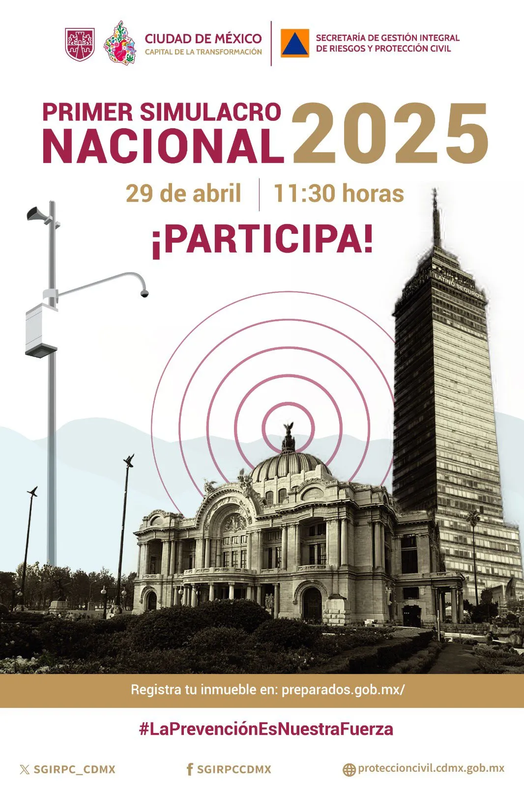El simulacro del 29 de abril será a las 11:30 horas / Redes Sociales