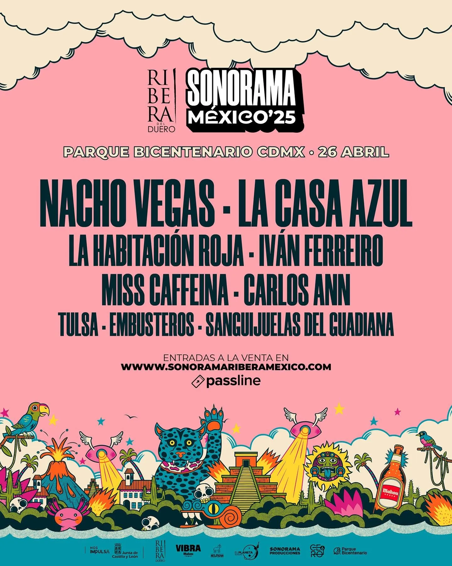 Este es el cartel del Sonorama México del 26 de abril / IG: @sonorama_mexico