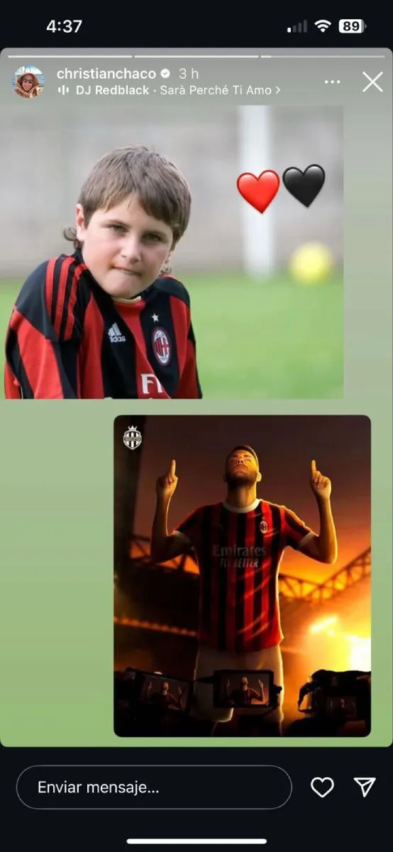 Santiago fue fan de Milan de pequeño