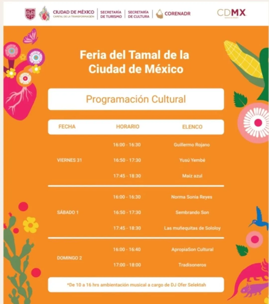 Este es el programa de actividades dentro de la feria / Especial