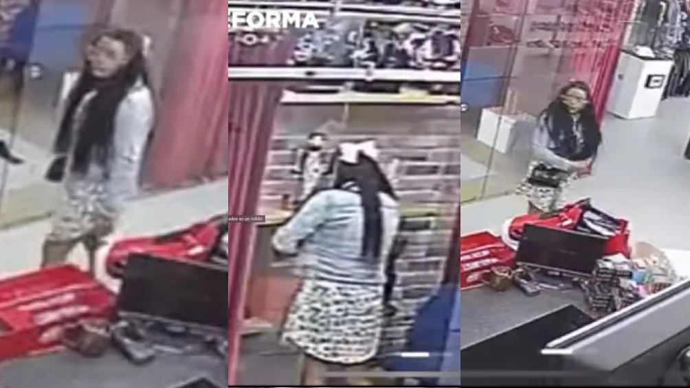 Una mujer fue quien fue directo por los tenis para robarlos / Especial