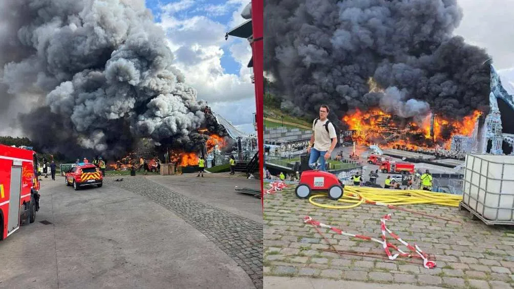 El incendio se habría originado por accidente con los fuegos artificiales/X