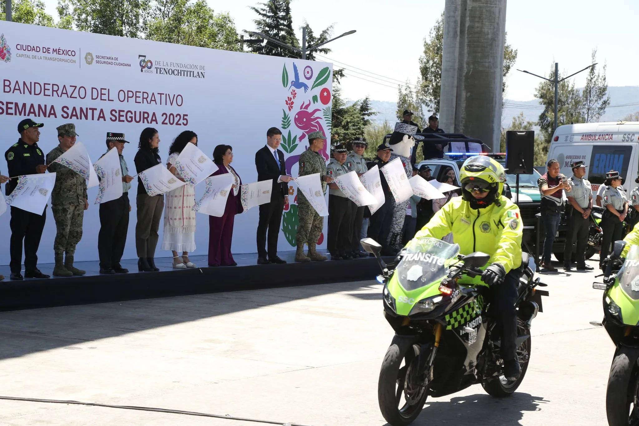 Clara Brugada dio el banderazo al Operativo Semana Santa Segura 2025 / FB: @PoliciaCDMX