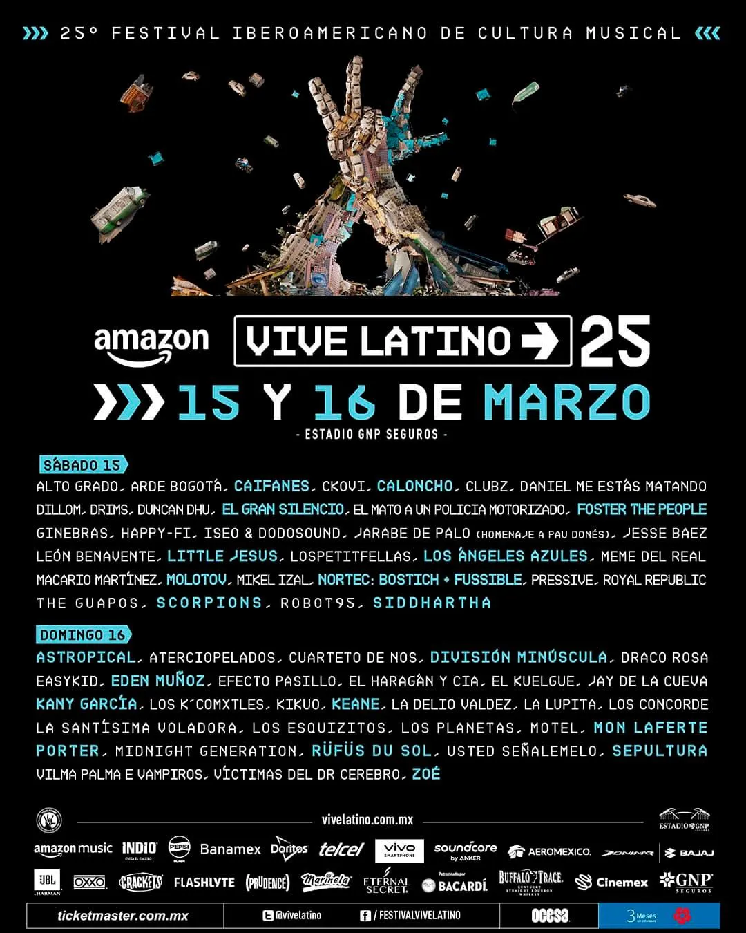 Los grupos ya están divididos por días / FB: @festivalvivelatino