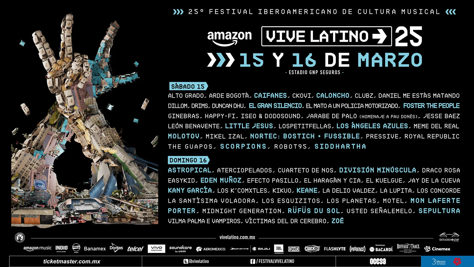 Cartelera Vive Latino 2025 / Redes Sociales