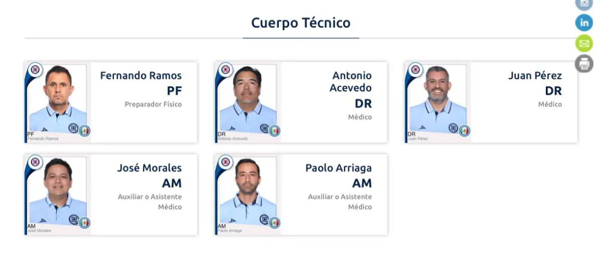 Registro Cruz Azul | Captura de pantalla: Liga Mx