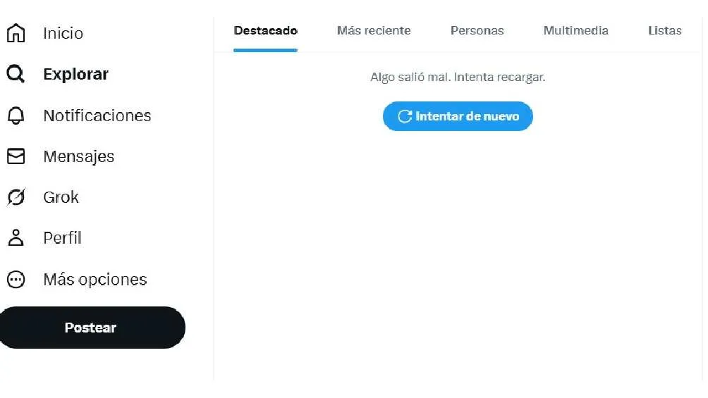 La principal falla es que no cargaban los mensajes/X