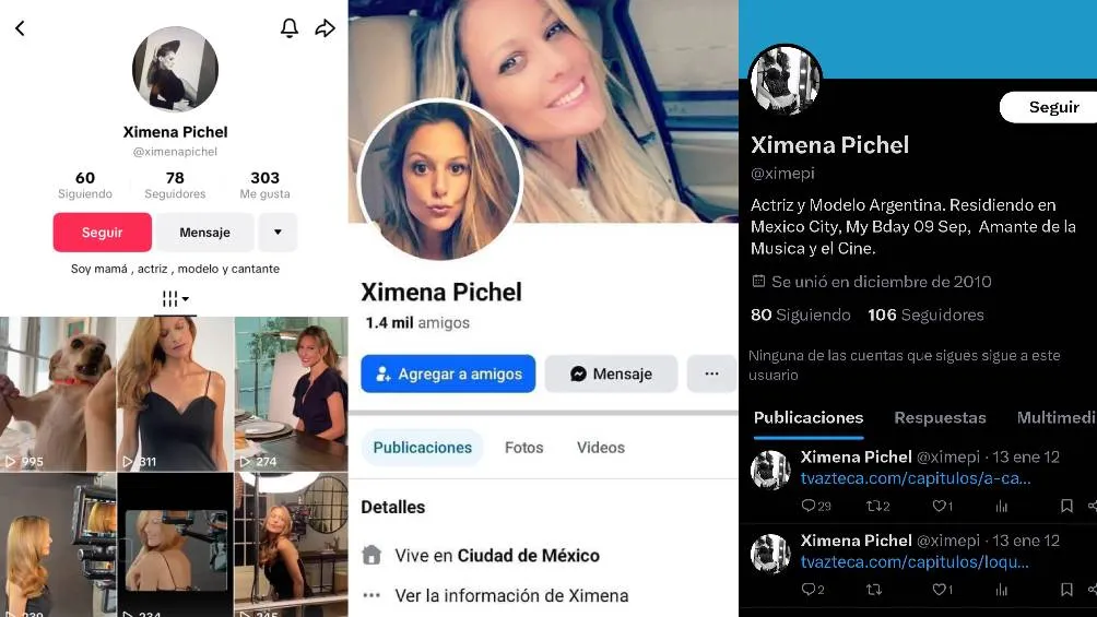 Usuarios identificaron las redes sociales de Ximena Pichel/X