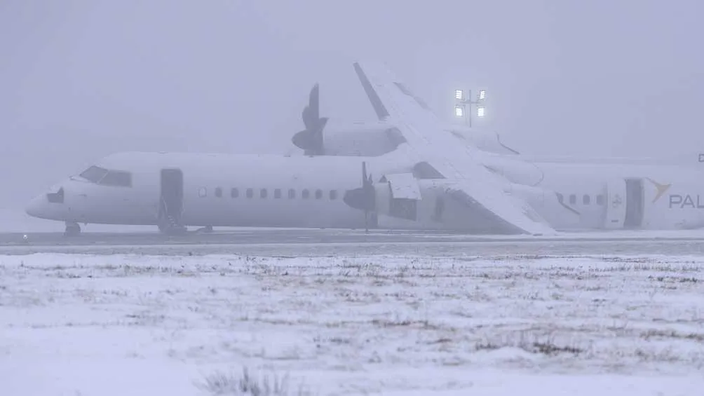En Canadá un vuelo tuvo dificultades en la pista por el clima/AP