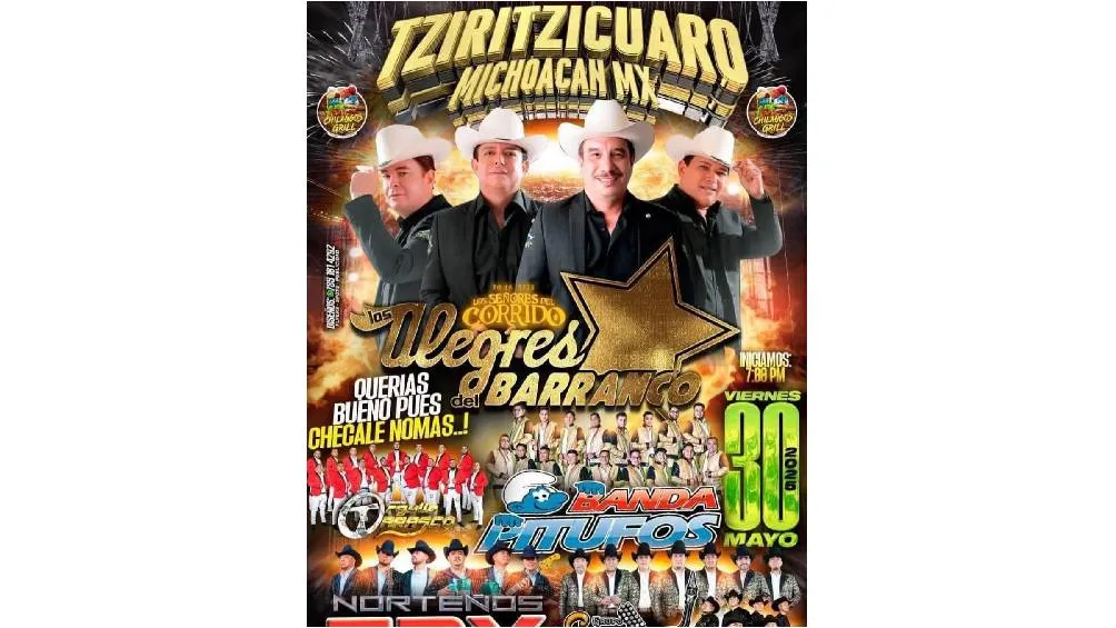 Todos los fans de Los Alegres del Barranco podrán asistir a sus presentaciones programadas en el estado de Michoacán/Redes Sociales