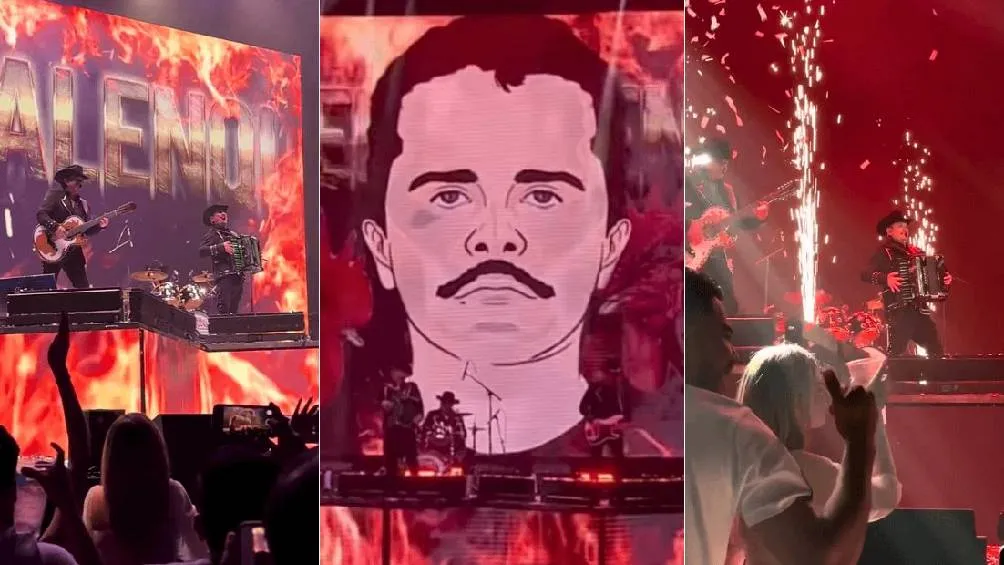 Los Alegres del Barranco proyectaron imágenes de Mencho en un concierto/X