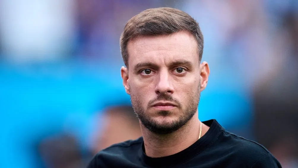 Martín Anselmi en un partido de Cruz Azul