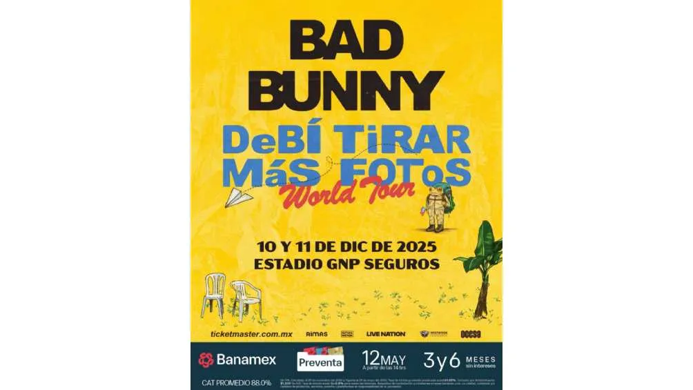 Serán los 10 y 11 de diciembre cuando Bad Bunny se presente en el Estadio GNP/Ocesa
