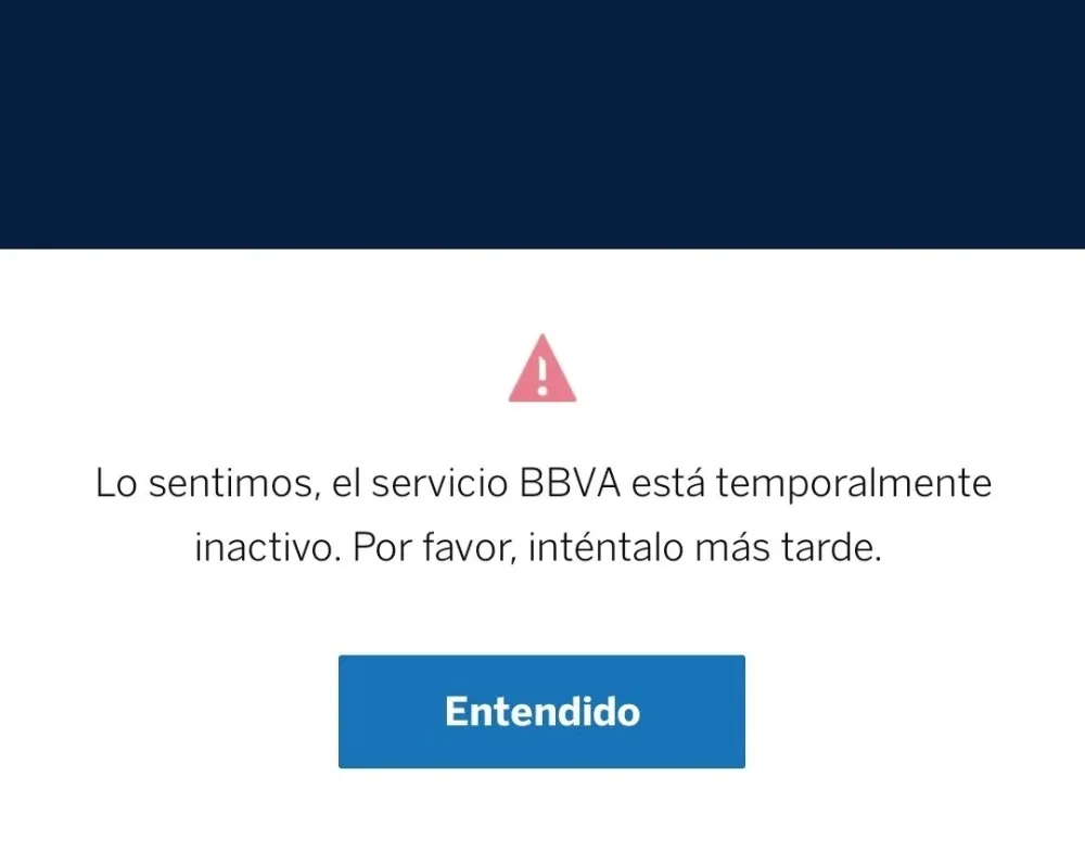 La aplicación presentó fallas el día de hoy